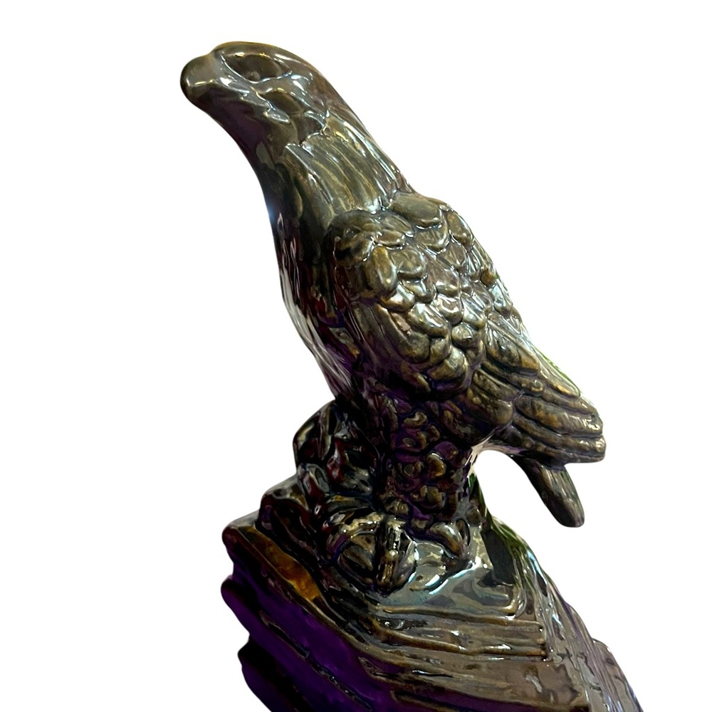 Bronze Eagle landed on a rock